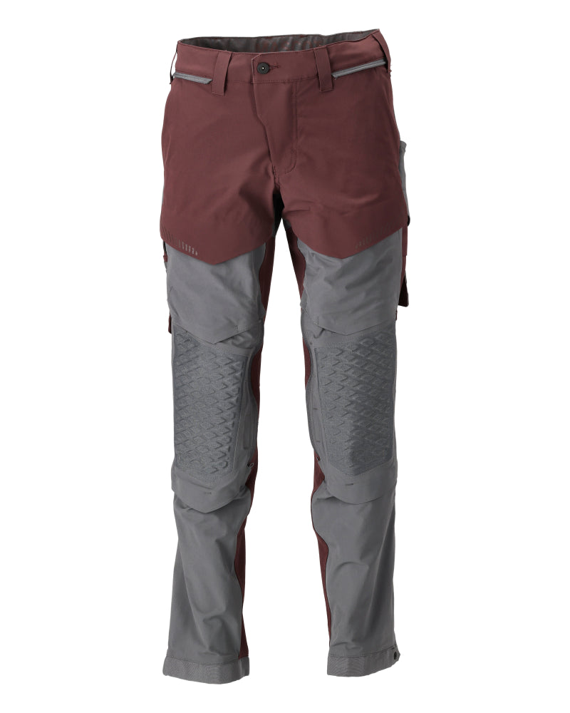 Mascot Customized Broek 22279-605 kniezakken bordeauxrood-steengrijs(2289)