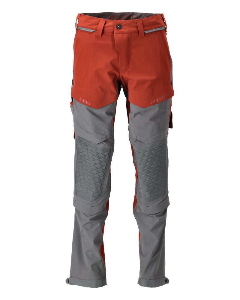 Mascot Customized Broek 22279-605 kniezakken herfstrood-steengrijs(2489)