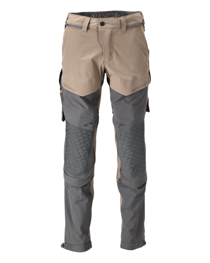 Mascot Customized Broek 22279-605 kniezakken donkerzand-steengrijs(5689)