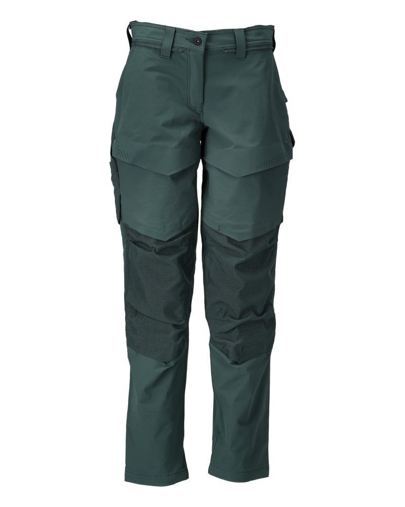 Mascot Customized Broek 22378-311 kniezakken Ultimate Stretch waterafstotend lichtgewicht Vrouwelijke pasvorm Diamond bosgroen(34)