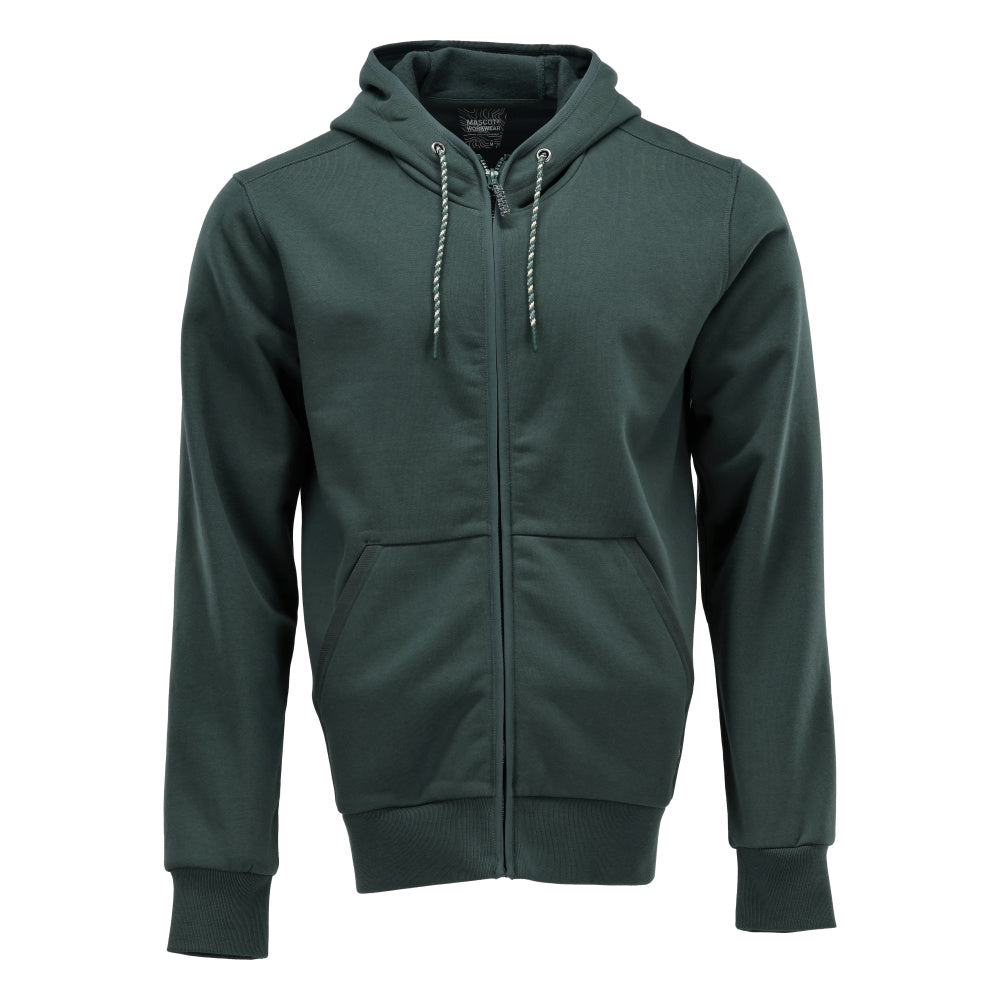 Mascot Customized Capuchontrui 22486-378 rits Premium Modern fit bosgroen(34)