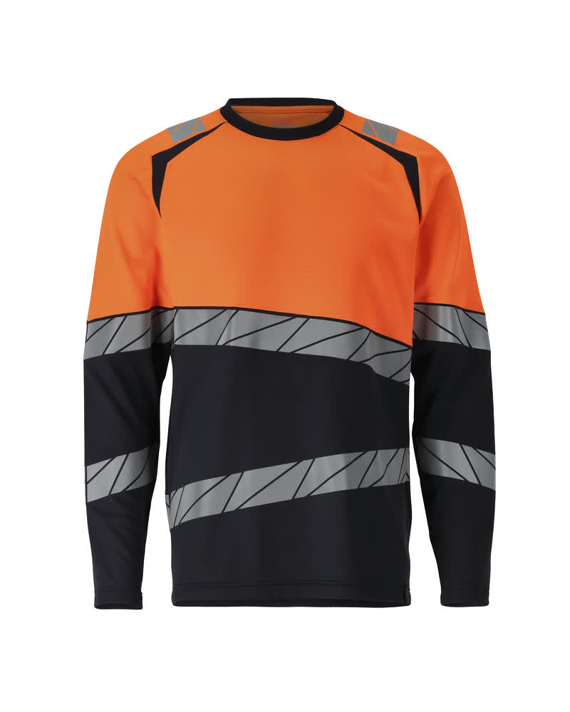 Mascot Accelerate safe T-shirt 25081-771 lange mouwen HiVis donker marineblauw-fluu oranje(01014)