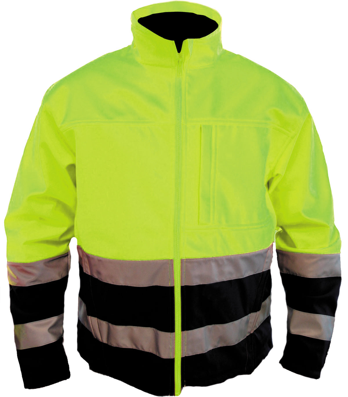 M-Wear Softshell jas 1300 fluo geel-marineblauw