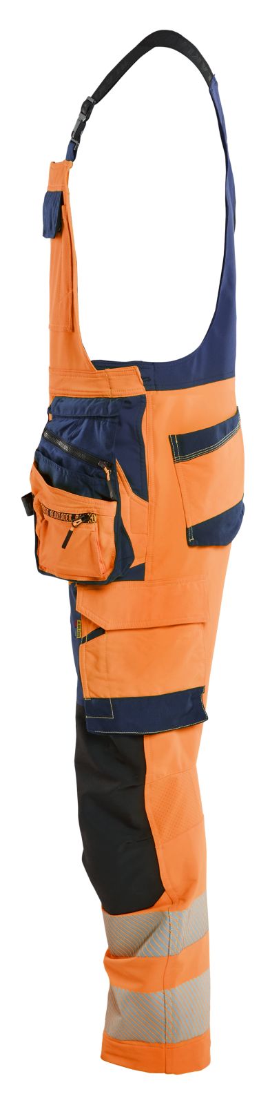 Blaklader High vis Bretelbroeken 26261648 4-weg stretch HiVis fluo oranje-marineblauw(5389)