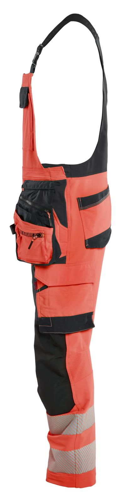 Blaklader High Vis Bretelbroeken 26261648 4-weg stretch HiVis fluo rood-zwart(5599)