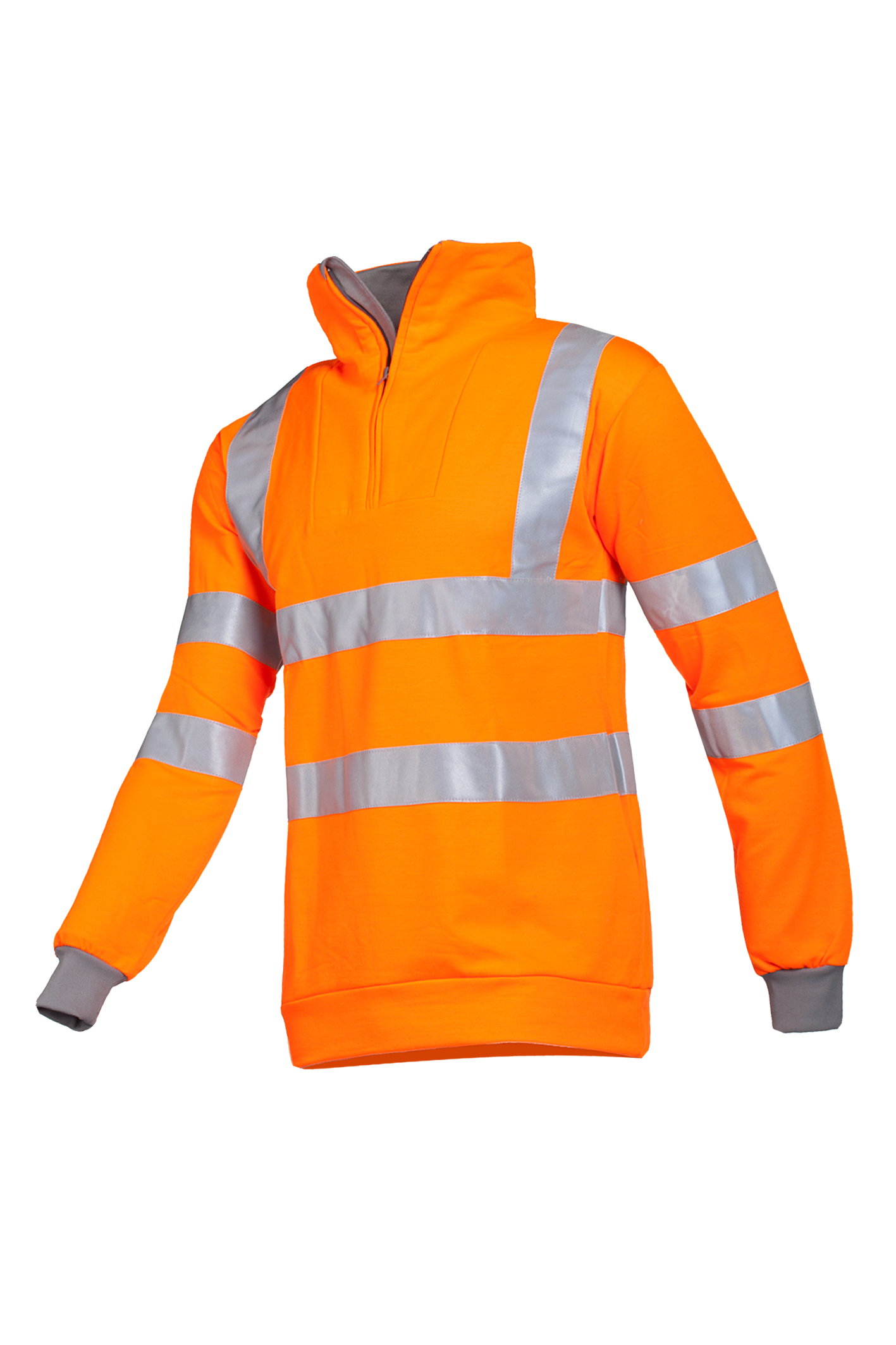 Sioen hv sweater Bindal HiVis fluo oranje-grijs