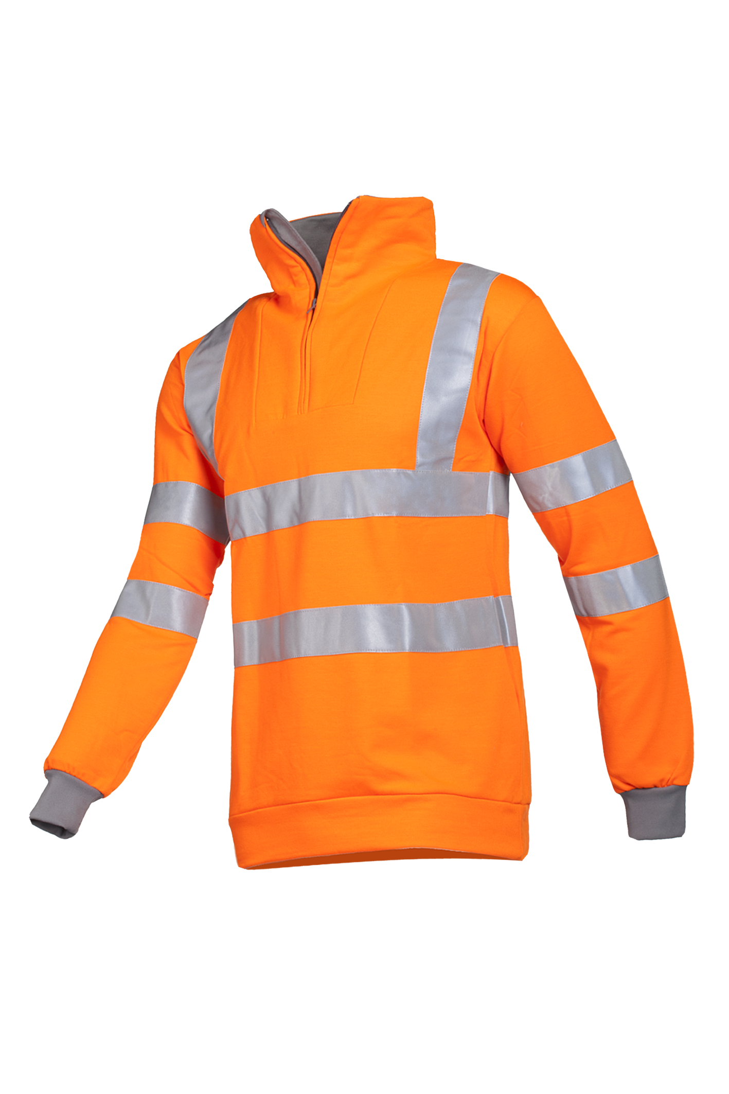 Sioen hv sweater Bindal HiVis fluo oranje-grijs