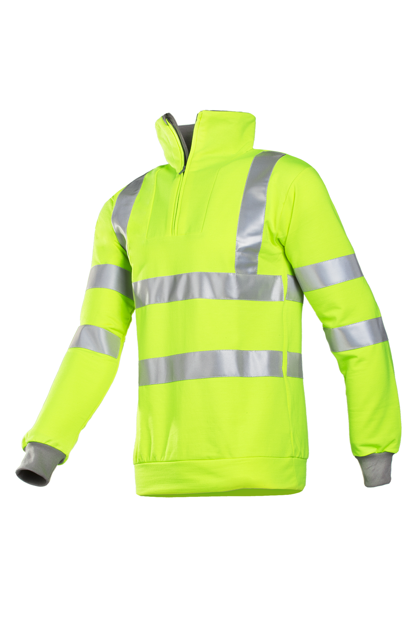 Sioen hv sweater Bindal HiVis fluo geel-grijs