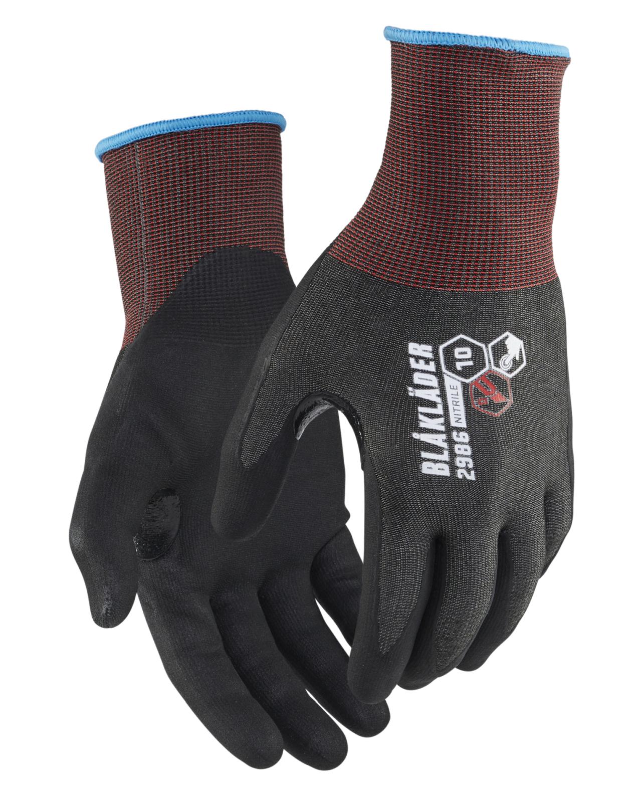 Blaklader Touch Handschoenen 29861409 Snijbestendig D Touch nitril-gecoat contacthitte zwart(9900)