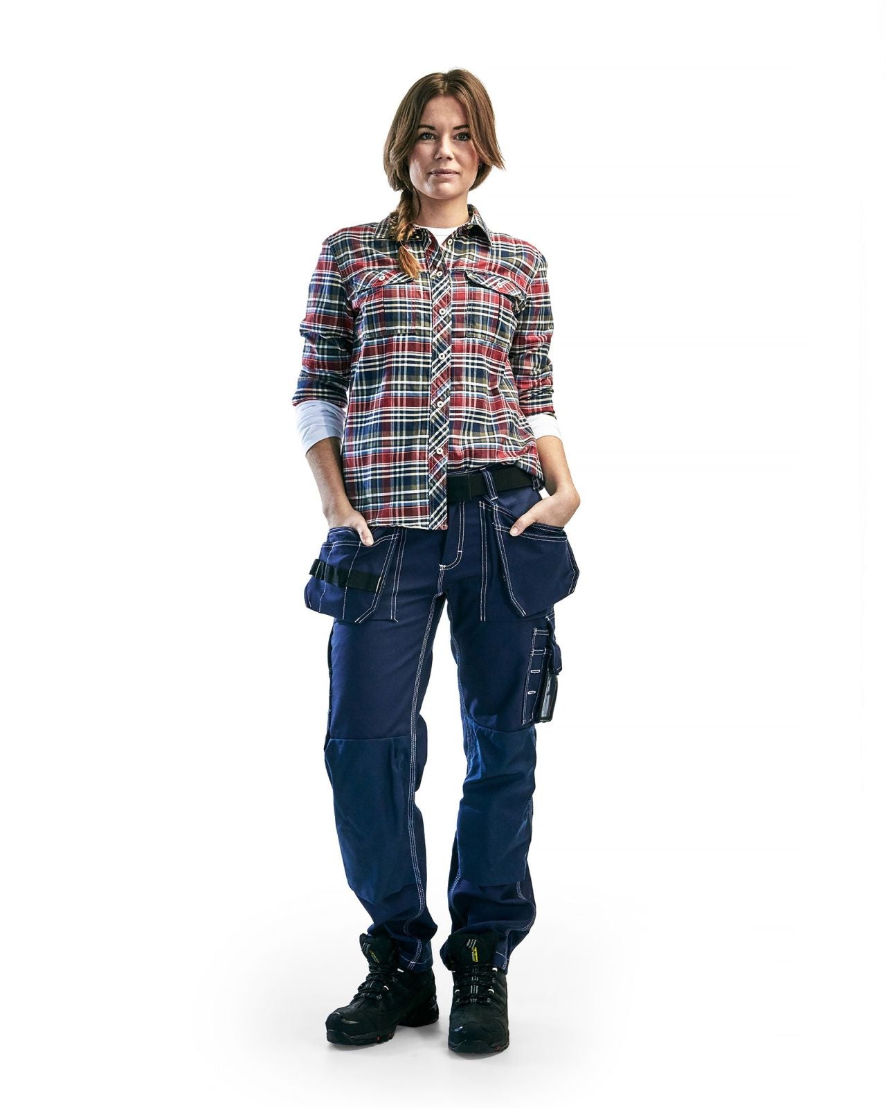 Blaklader Shirts 32091137 marineblauw-rood(8956)