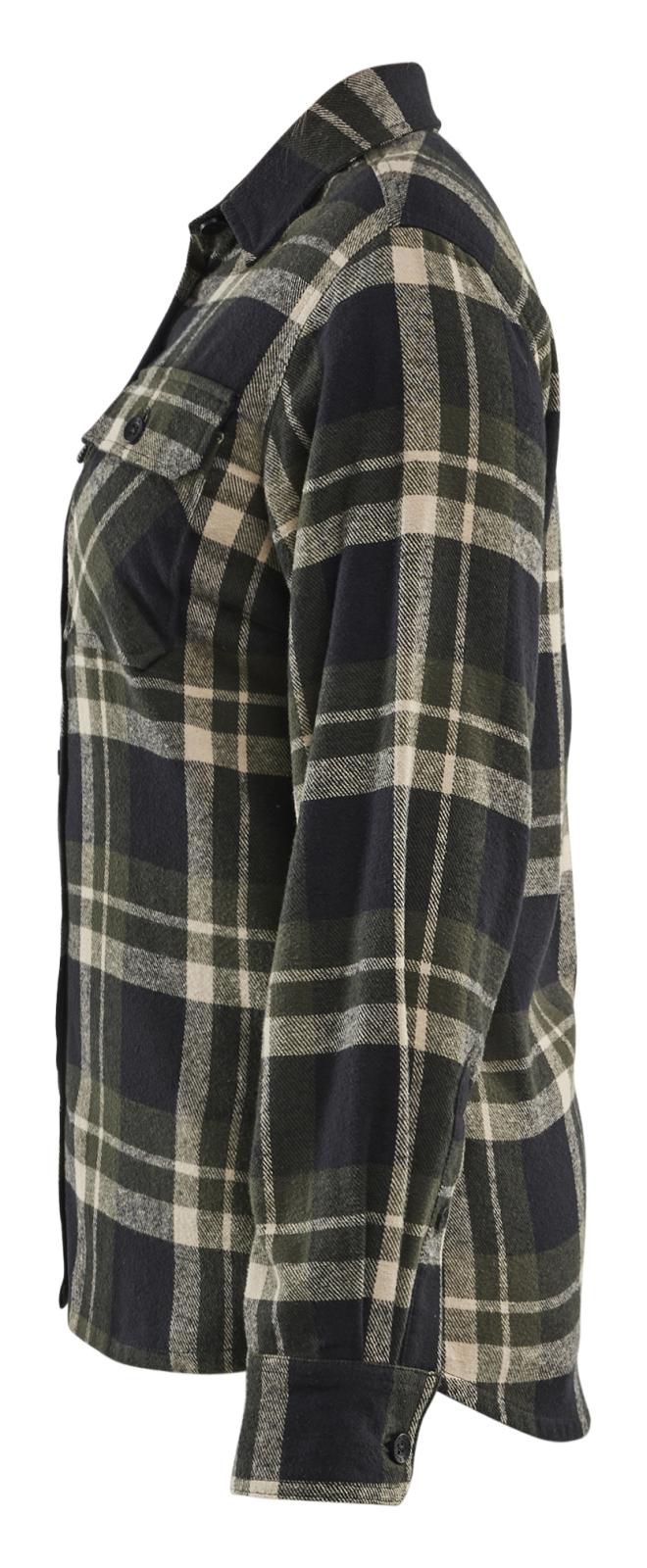 Blaklader Profiel Dames Overhemd 32181168 Flanel donker herfstgroen-zwart(4298)