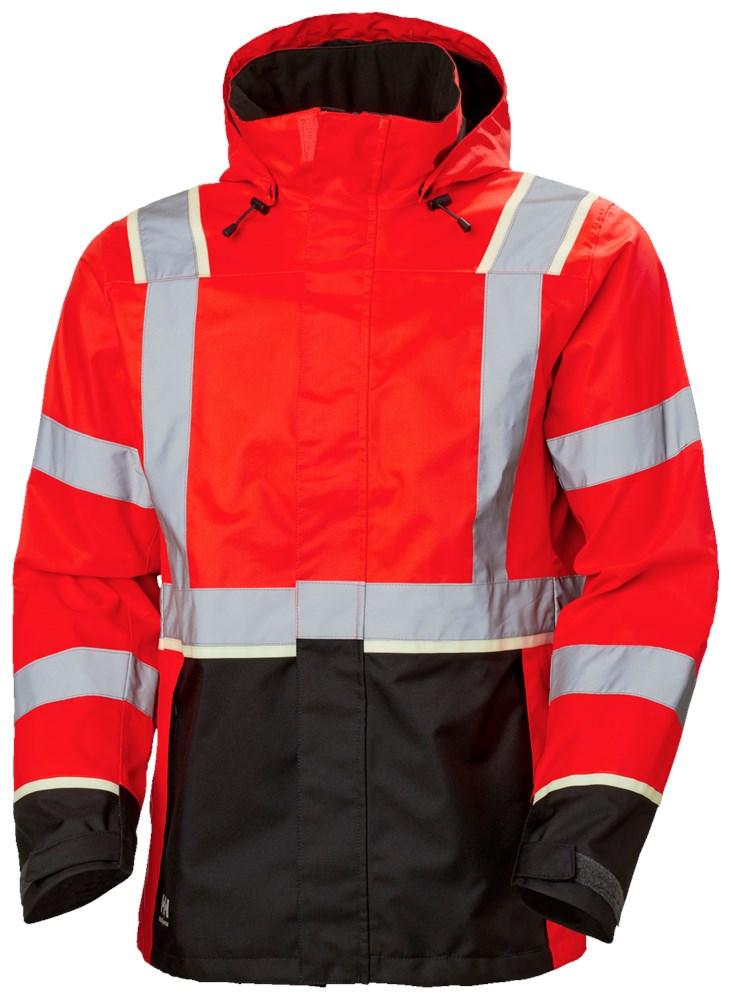 Helly Hansen UC-ME Jassen 71185 Shell Reflecterend HiVis fluo rood-ebbenhoutzwart(169)