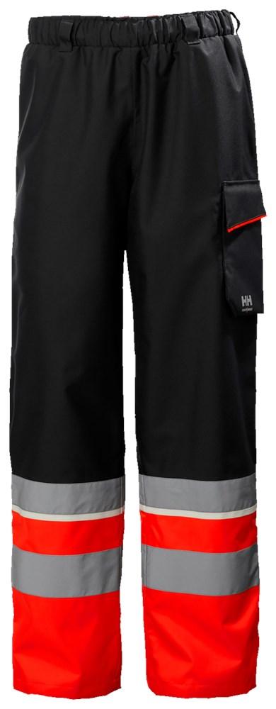 Helly Hansen UC-ME Broeken 71186 Reflecterend Shell CL1 HiVis fluo rood-ebbenhoutzwart(169)