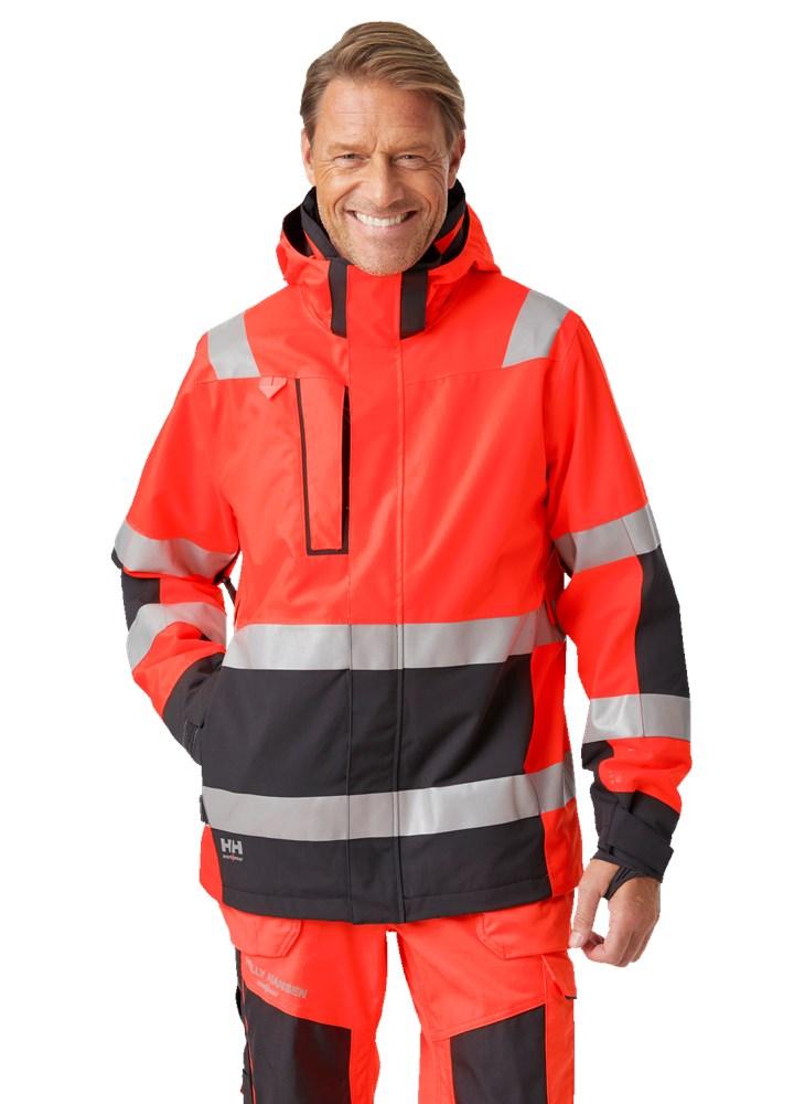 Helly Hansen Alna 2.0 Jassen 71195 Shell Reflecterende HiVis fluo rood-ebbenhoutzwart(169)