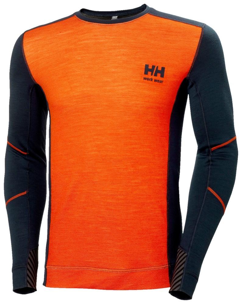 Helly Hansen Lifa Merino Ondershirts 75106 Thermo Vochtafvoerend marineblauw-donker oranje(592)