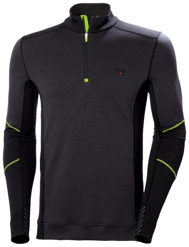 Helly Hansen Lifa Merino Thermo shirts 75107 Thermo Halve Rits Vochtafvoerend zwart-ebbenhoutzwart(999)