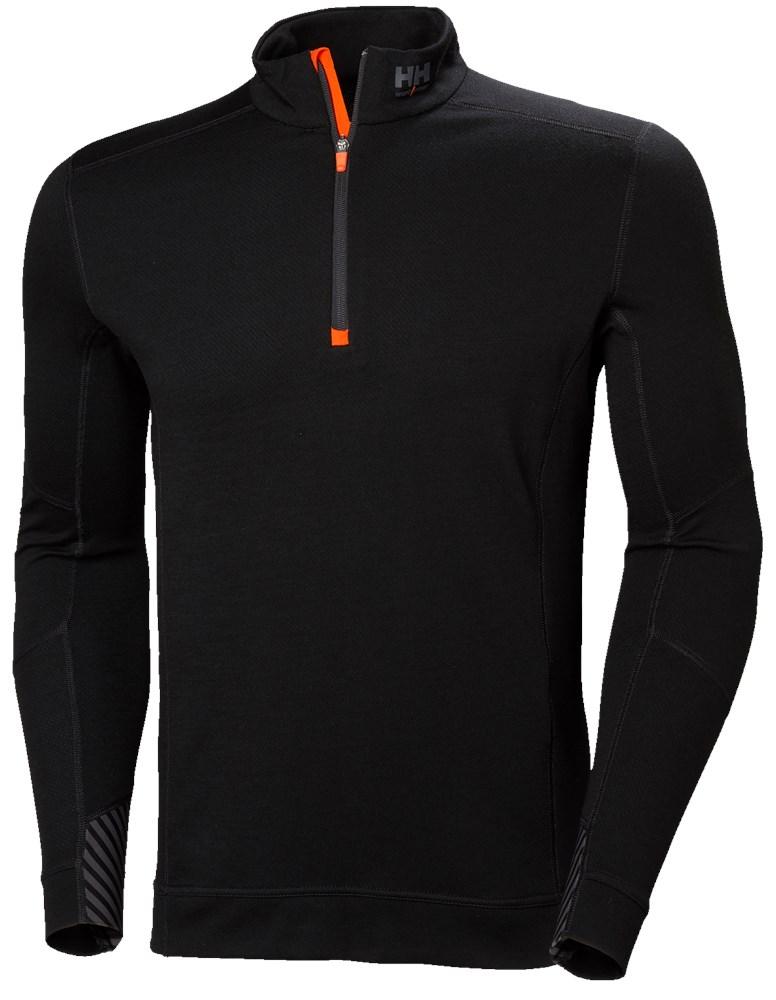 Helly Hansen Lifa Merino Thermo shirts 75107 Thermo Halve Rits Vochtafvoerend zwart(990)