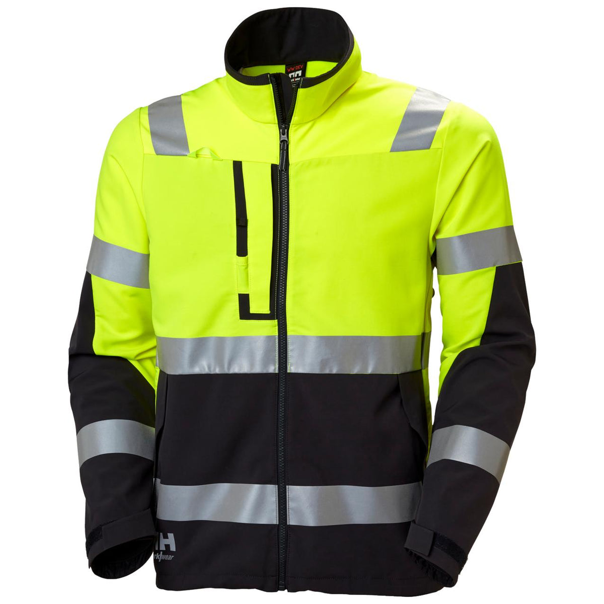 Helly Hansen Alna 4X Jas 77230 Tech Softshell Reflecterend HiVis geel-ebbenhoutzwart(369)