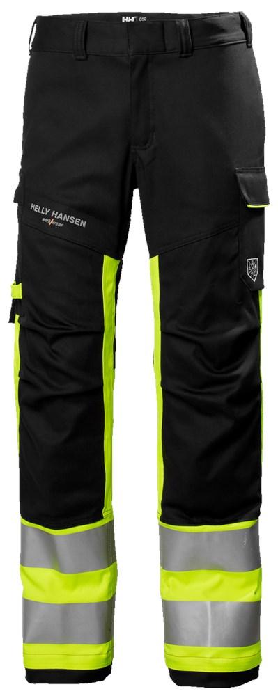 Helly Hansen Fyre Werkbroeken 77449 vlamwerend reflectie HiVis Klasse 1 geel-ebbenhoutzwart(369)