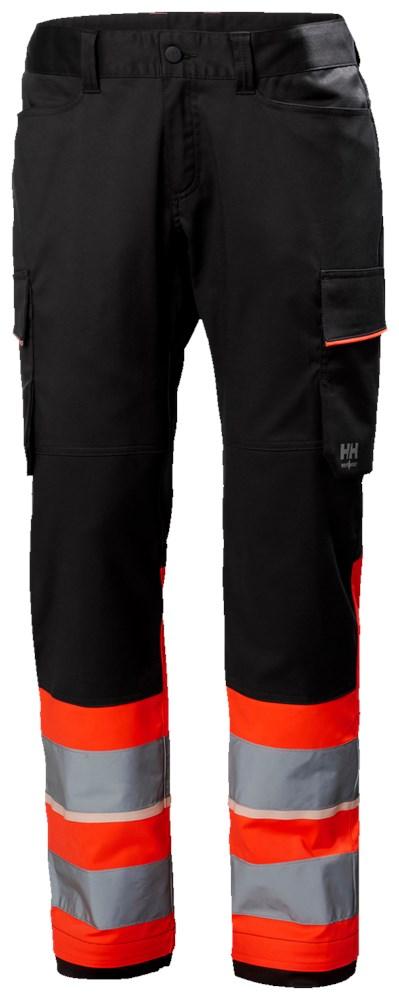 Helly Hansen UC-ME Broeken 77515 Reflecterend cargo Service Hi Vis klasse 1 fluo rood-ebbenhoutzwart(169)