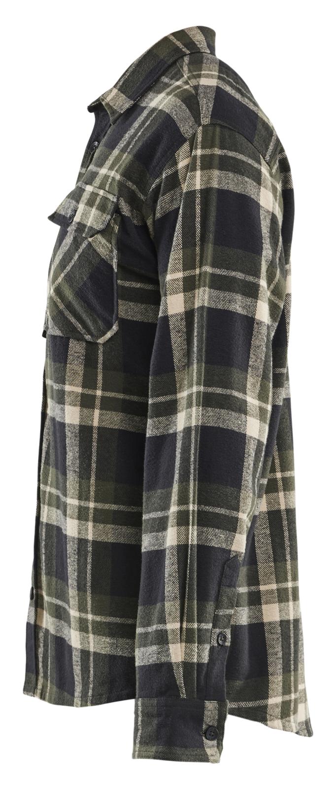 Blaklader Profiel Overhemd 32881168 Flanel donker herfstgroen-zwart(4298)