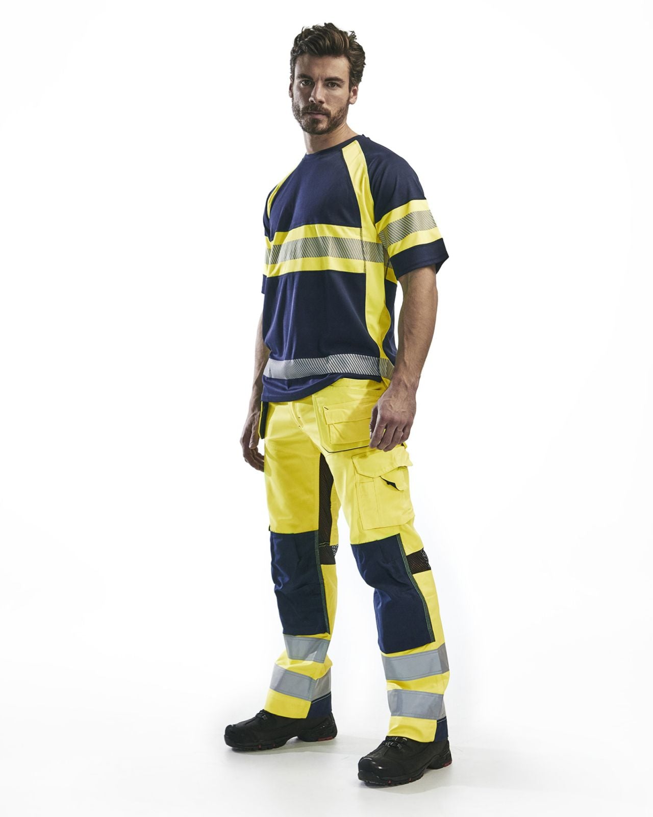 Blaklader T-shirts 33371051 HiVis UPF40+ UV marineblauw-geel(8933)