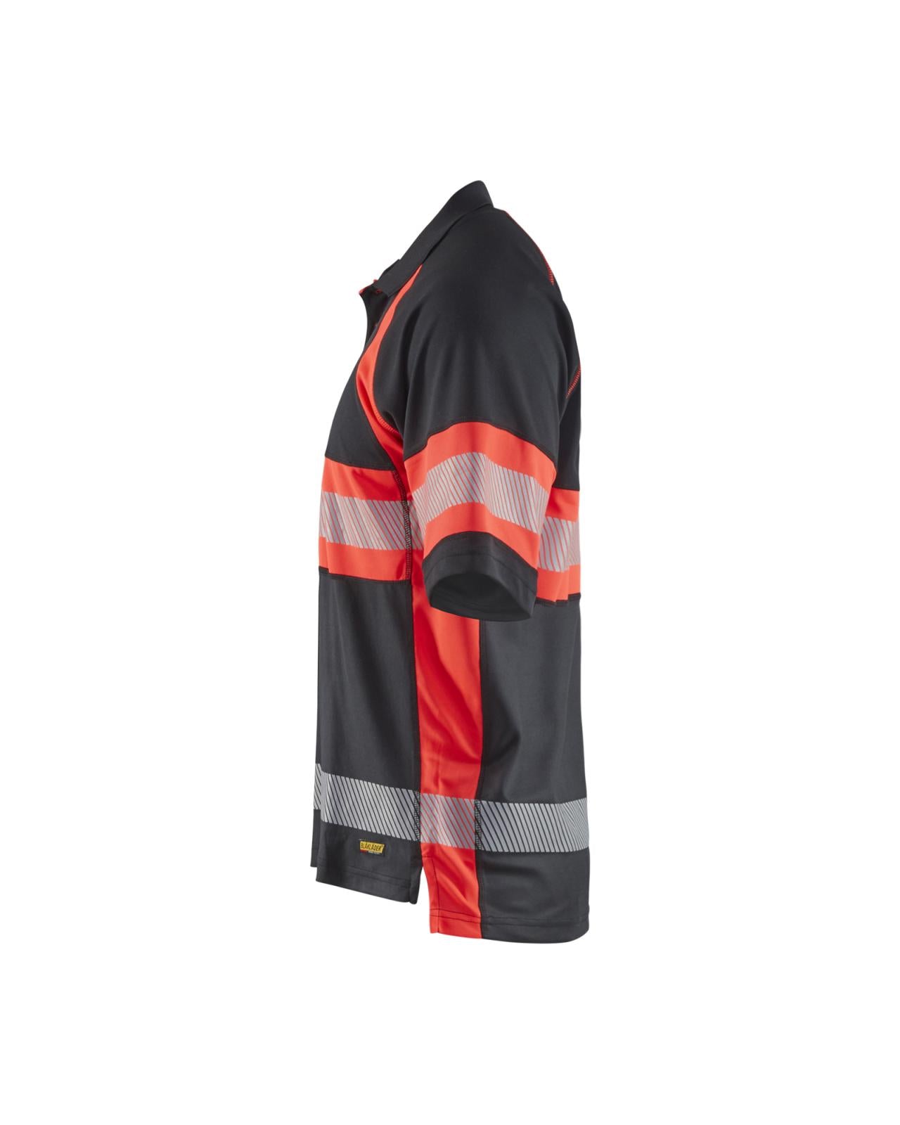 Blaklader Poloshirts 33381051 HiVis zwart-fluo rood(9955)