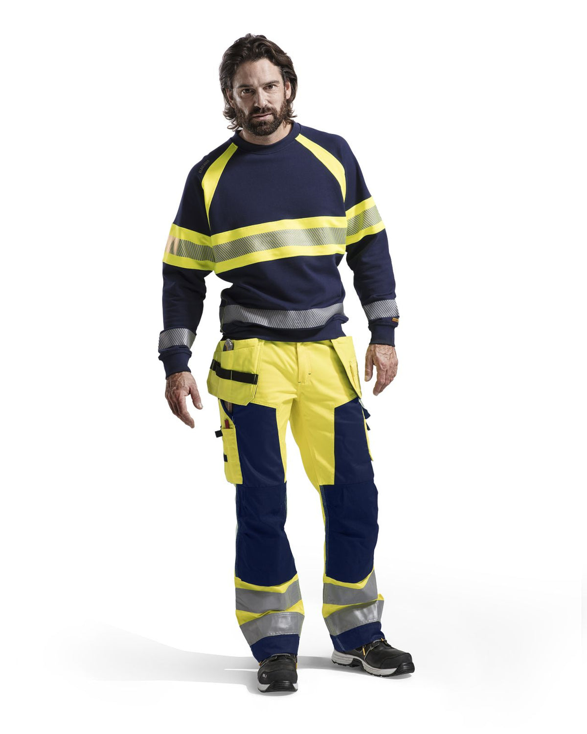 Blaklader Sweaters 33591158 HiVis marineblauw-geel(8933)