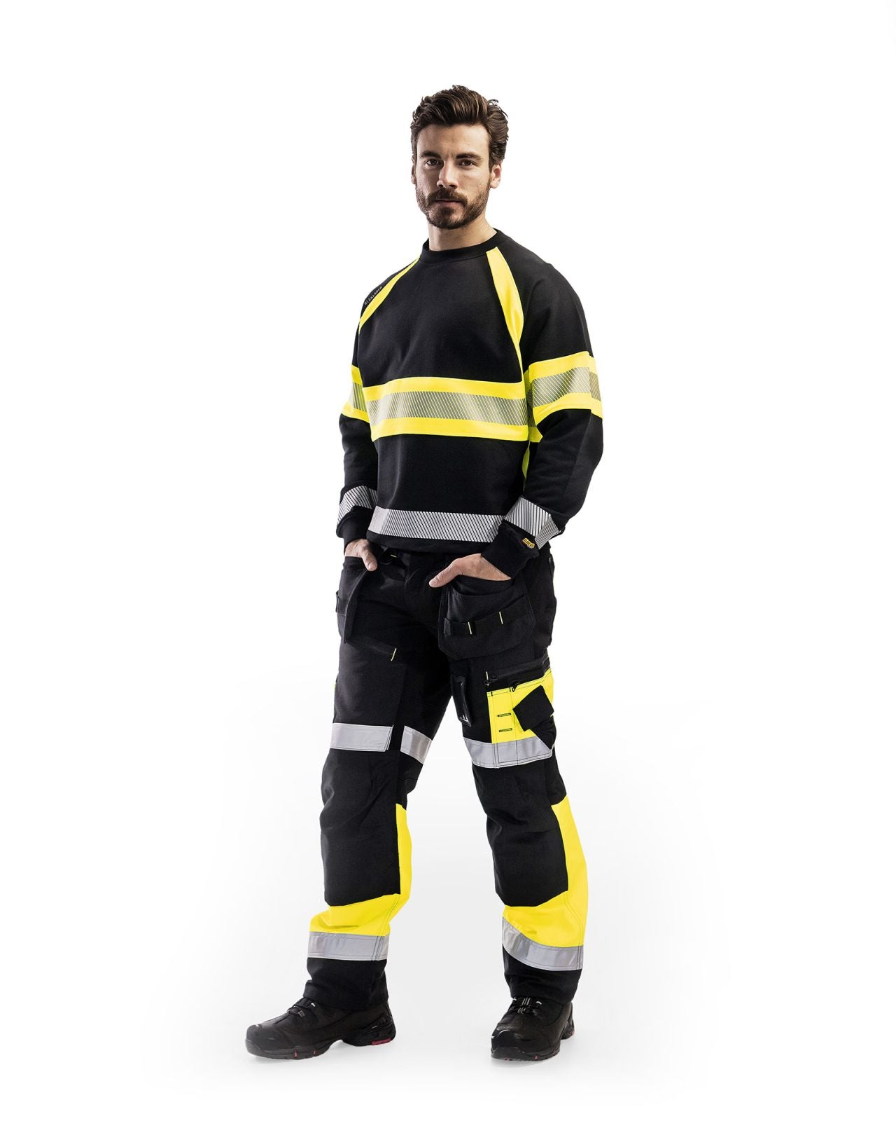 Blaklader Sweaters 33591158 HiVis zwart-geel(9933)