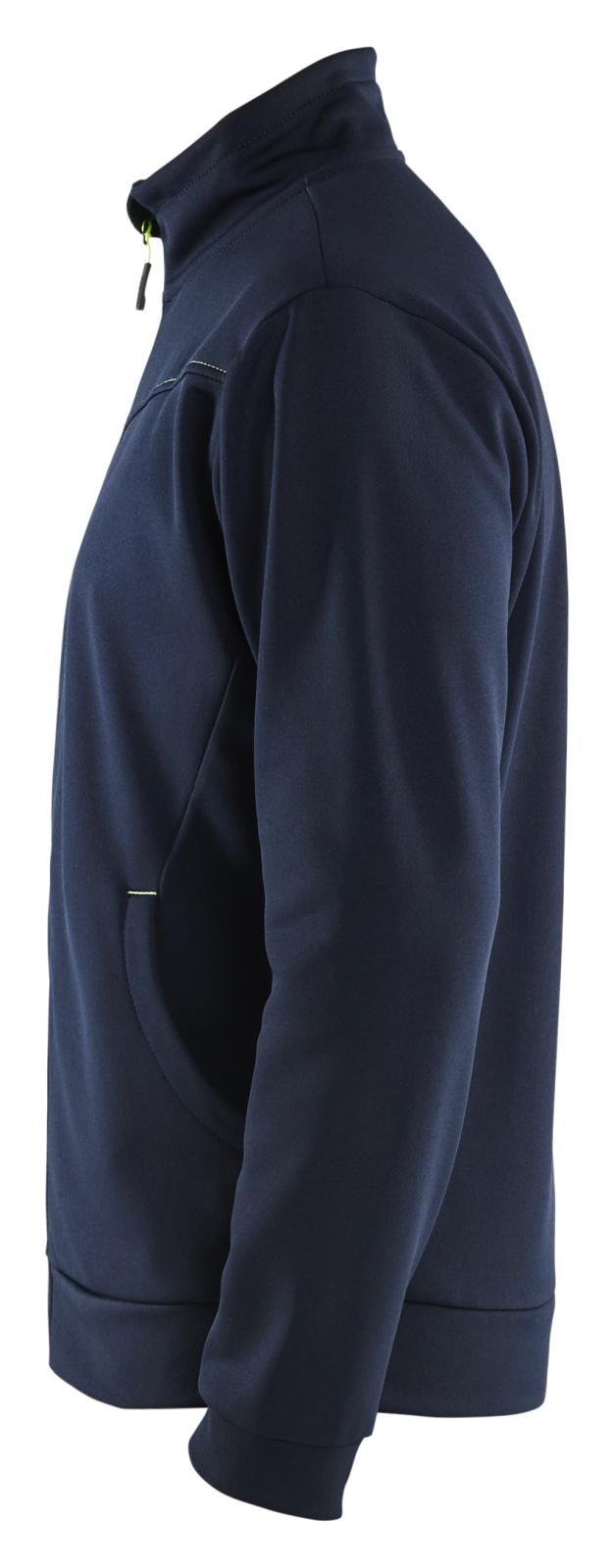 Blaklader Service Sweaters 33622526 rits donker marineblauw-fluo geel(8633)