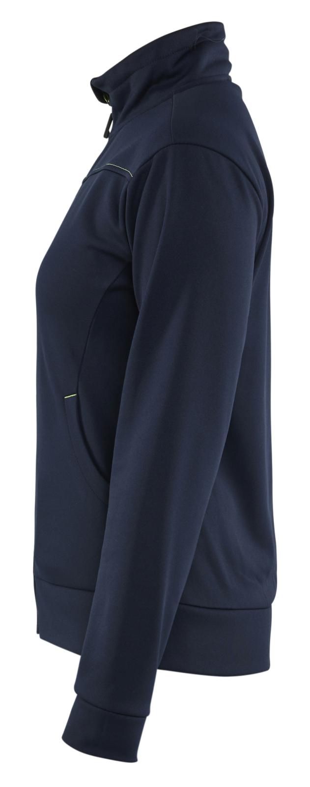 Blaklader Service Dames Sweaters 33942526 rits donker marineblauw-fluo geel(8633)