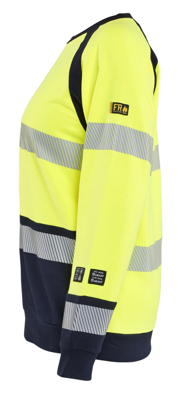 Blaklader Vlamvertragend Dames Multinorm Sweatshirt 34541762 HiVis fluo geel-marineblauw(3389)