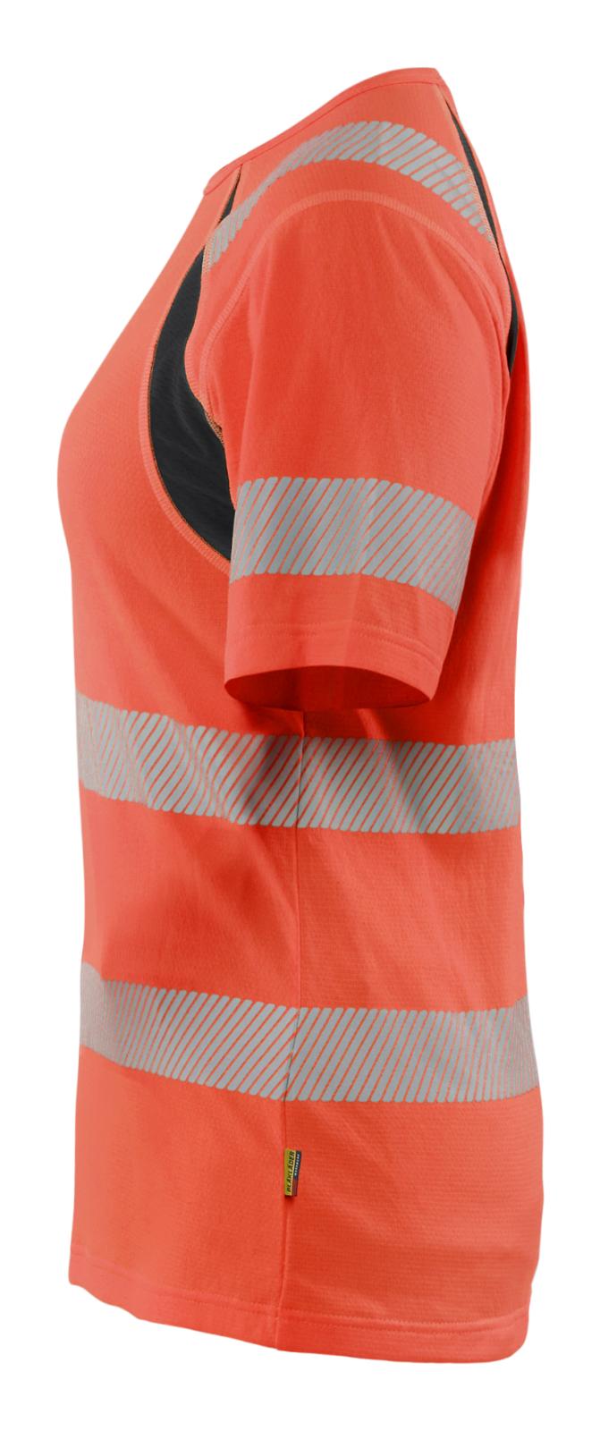 Blaklader High Vis Dames T-Shirts 35032537 HiVis fluo rood-zwart(5599)