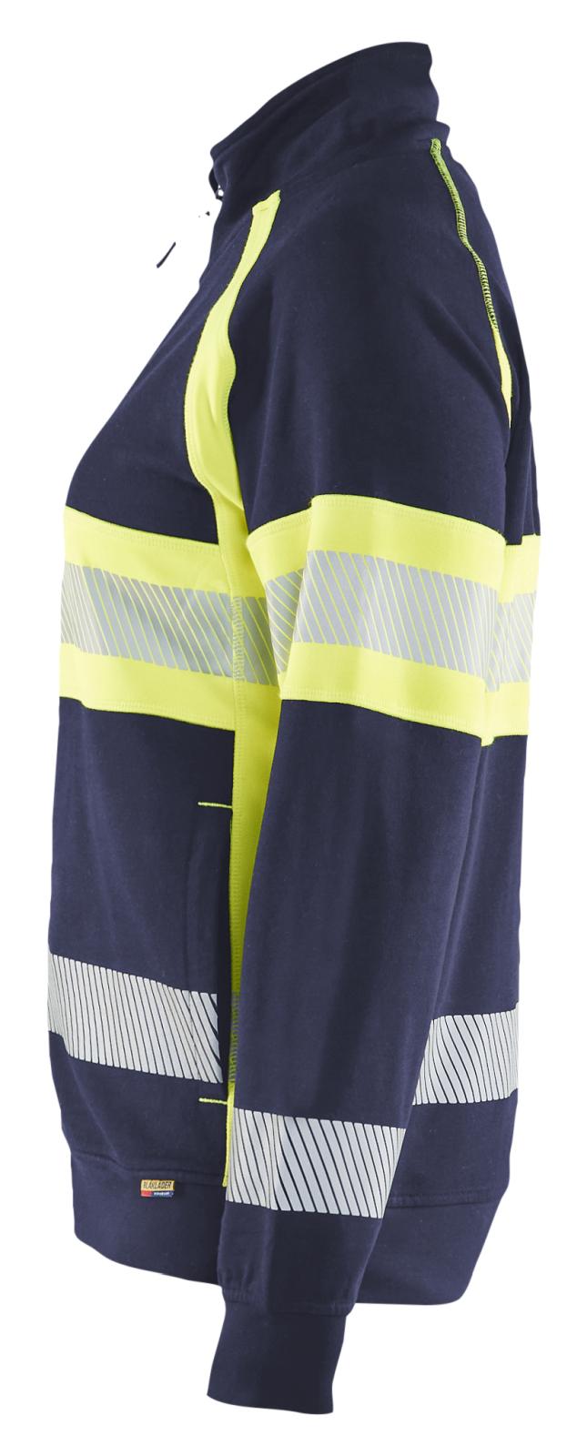 Blaklader High Vis Dames Sweaters 35051158 rits HIVis marineblauw-fluo geel(8933)