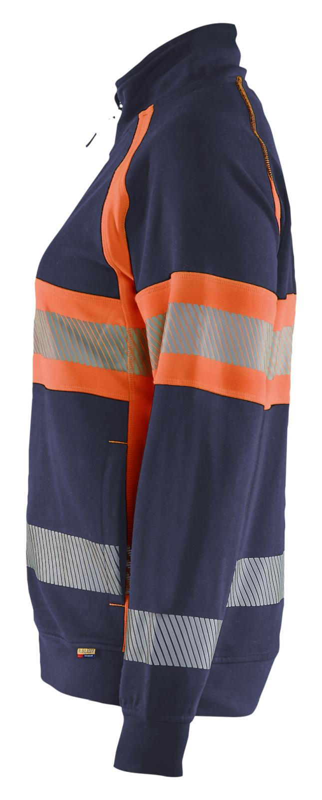 Blaklader High Vis Dames Sweaters 35051158 rits HIVis marineblauw-oranje(8953)