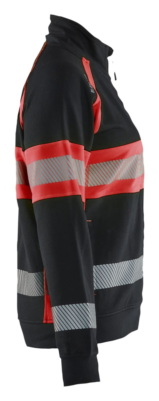 Blaklader High Vis Dames Sweaters 35051158 rits HIVis zwart-fluo rood(9955)
