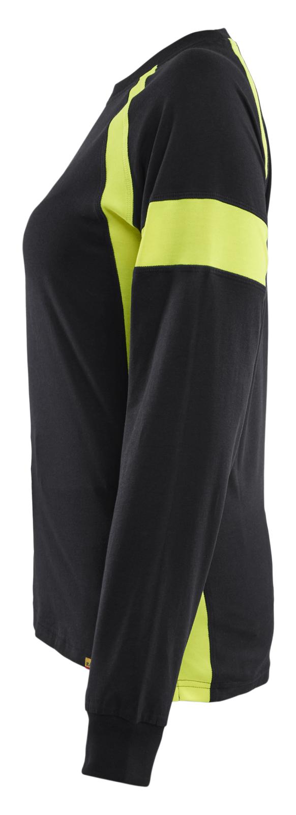 Blaklader Profiel Visible Dames T-shirt lange mouwen 35211030 HiVis zwart-fluo geel(9933)