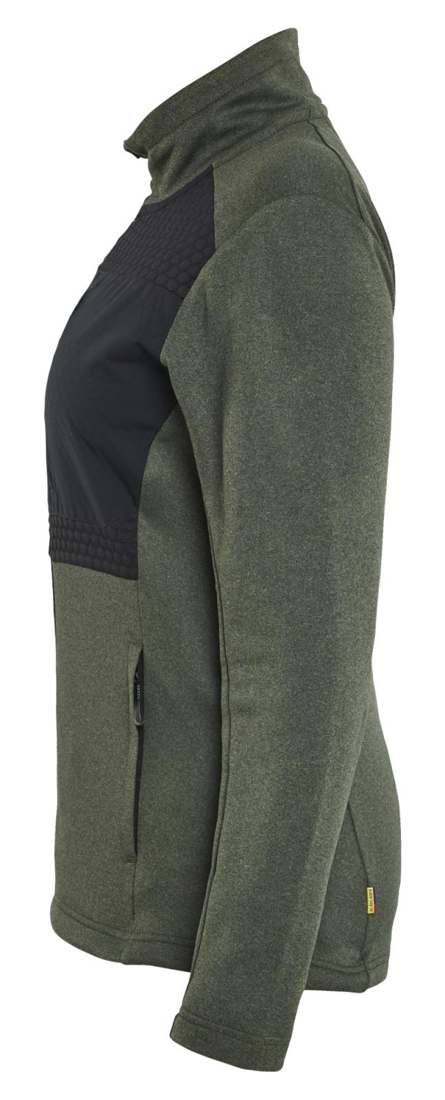 Blaklader Profiel Dames sweaters 35492533 rits herfstgroen-zwart(4199)