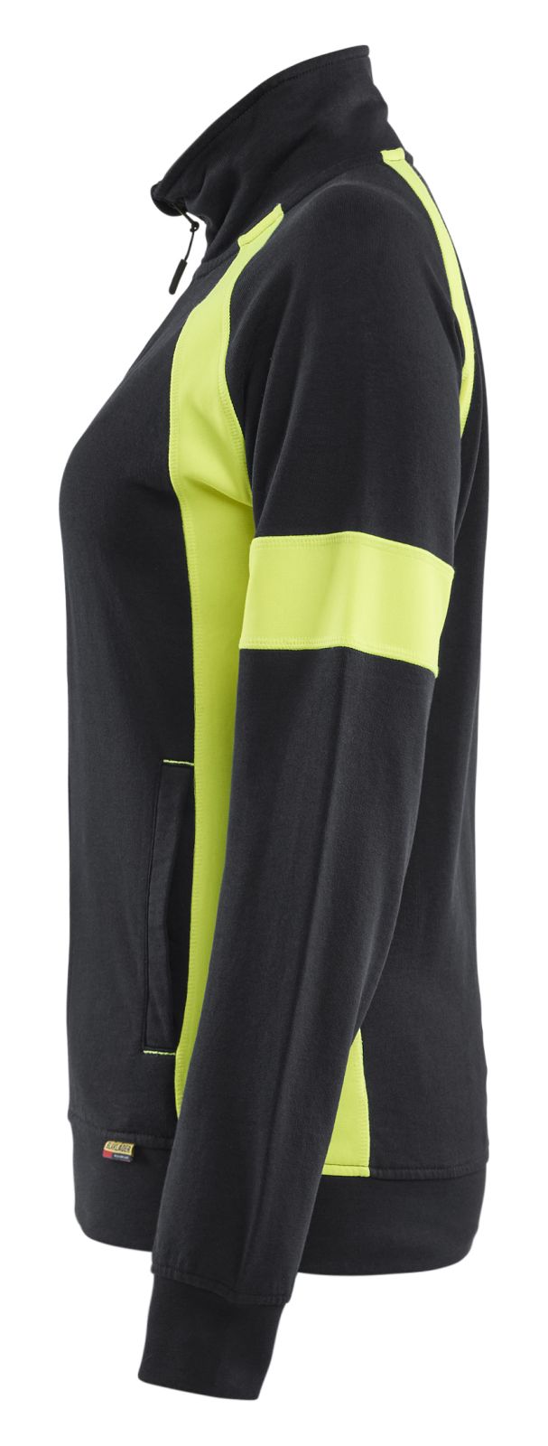 Blaklader Profiel Visible Dames Sweatshirt 35681158 rits zwart-fluo geel(9933)