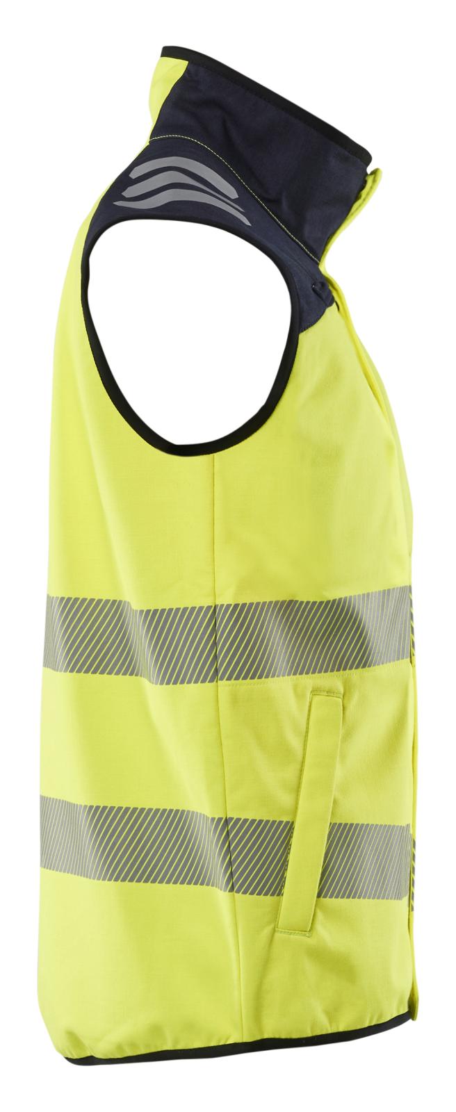 Blaklader Vlamvertragend APC 2 Multinorm Bodywarmer 38491560 softshell HiVis fluo geel-marineblauw(3389)