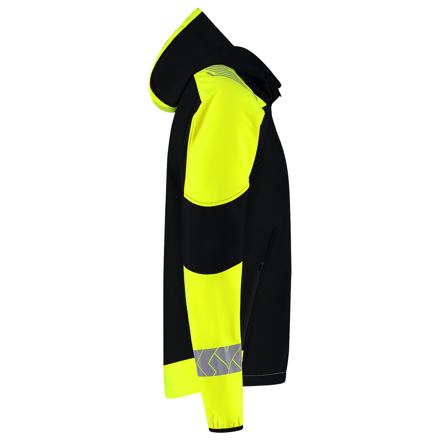 Tricorp Workwear Reflective Redefined Jassen 406111 Softshell Capuchon HiVis zwart-fluo geel(blackfluoryellow)