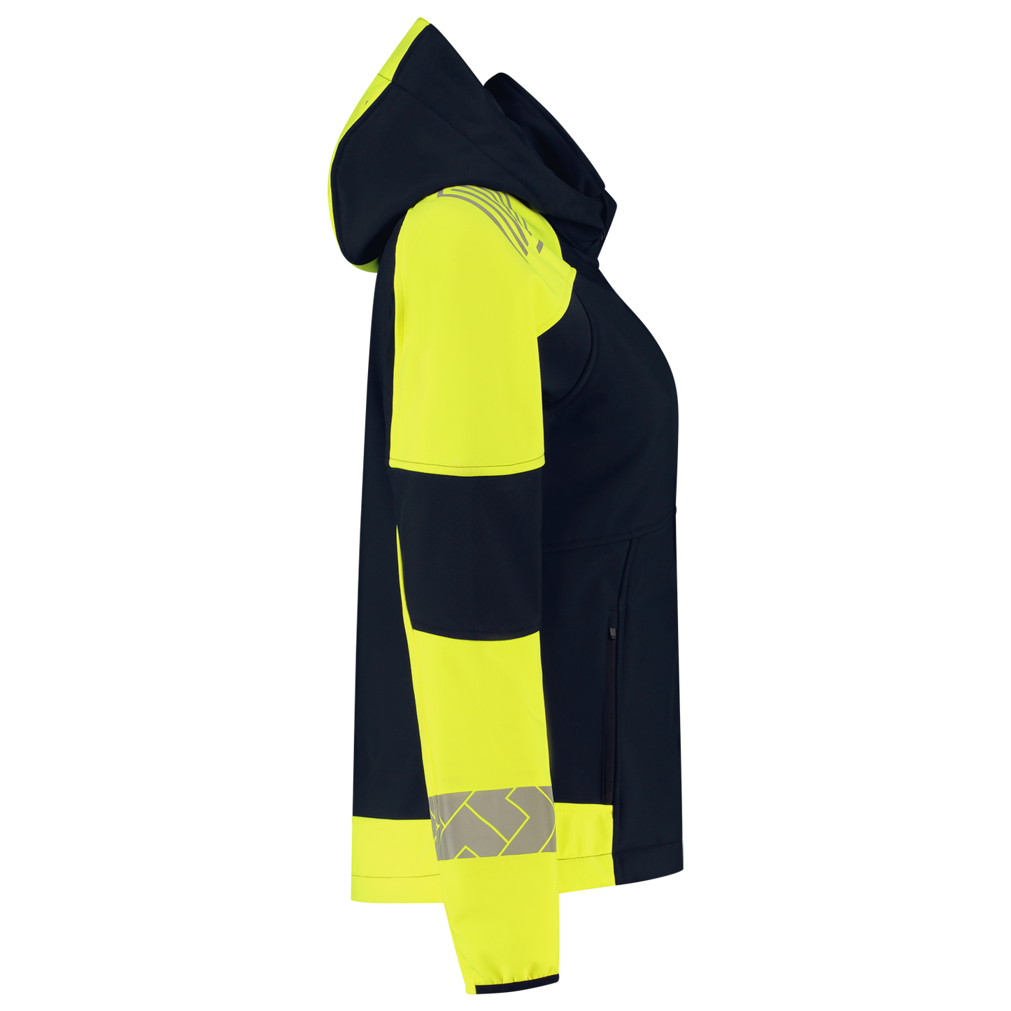 Tricorp Workwear Reflective Redefined Jassen 406115 Softshell Capuchon Dames HiVis inktblauw-fluo geel(inkfluoryellow)