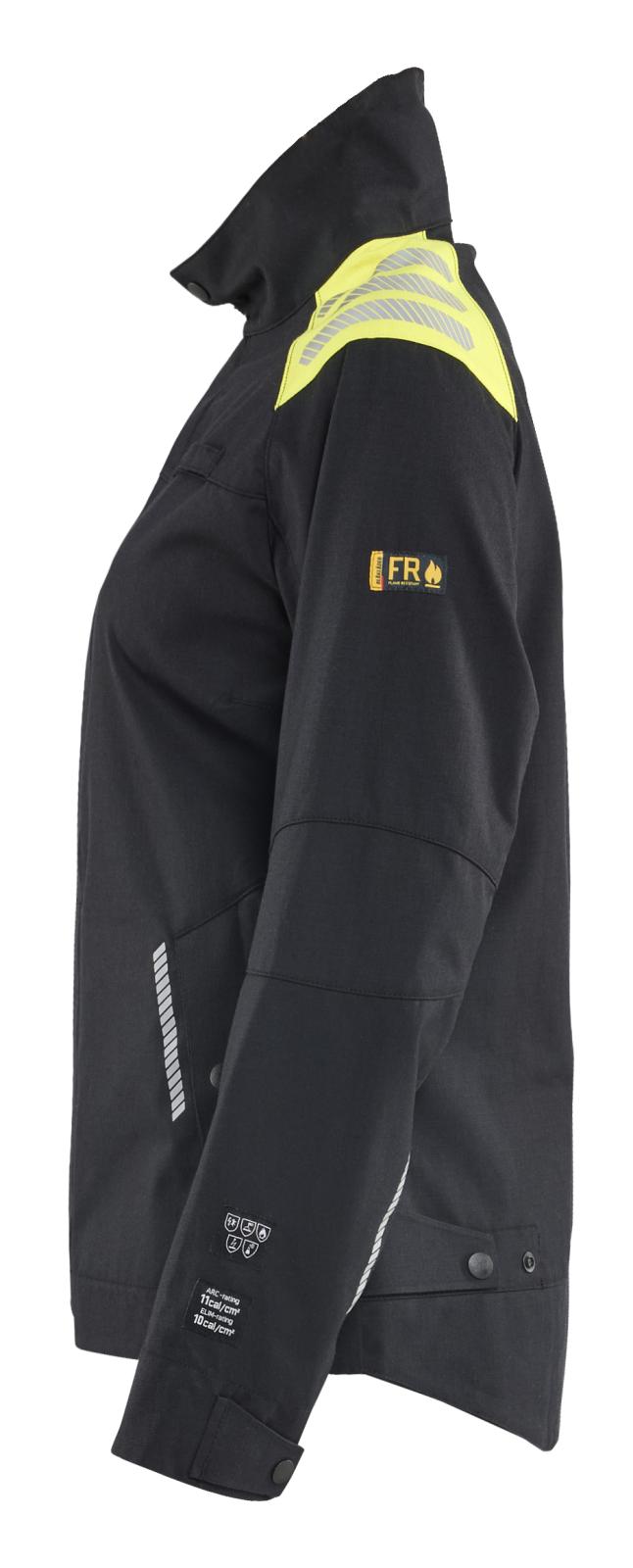 Blaklader Vlamvertragend Multinorm Jack 40701512 Multinorm damesjack inherent vlamwerend antistatisch dames zwart-fluo geel(9933)