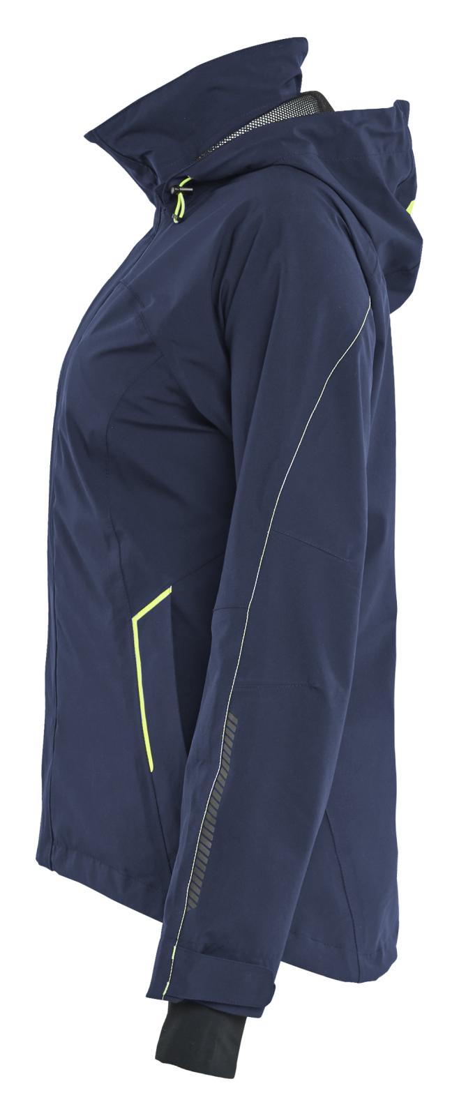 Blaklader Dames Jack 44031917 stretch shell donker marineblauw-fluo geel(8633)