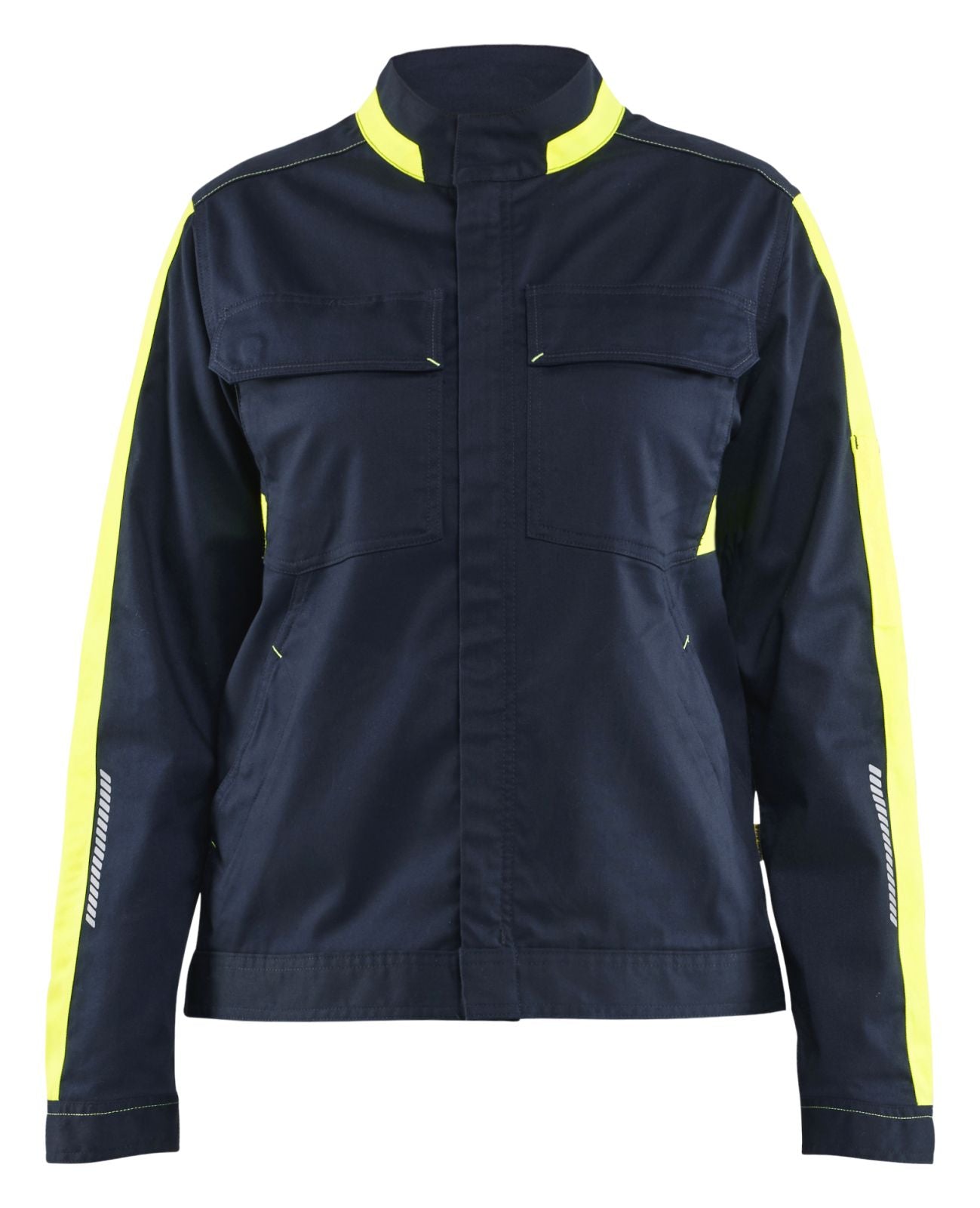 Blaklader Industrie Dames Jack 44431832 stretch donker marineblauw-fluo geel(8633)