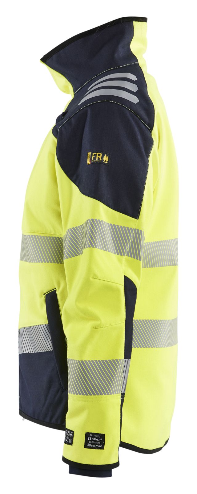 Blaklader Vlamvertragend Multinorm Dames Jack 44481560 softshell vlamwerend antistatisch chemische spatten fluo geel-marineblauw(3389)