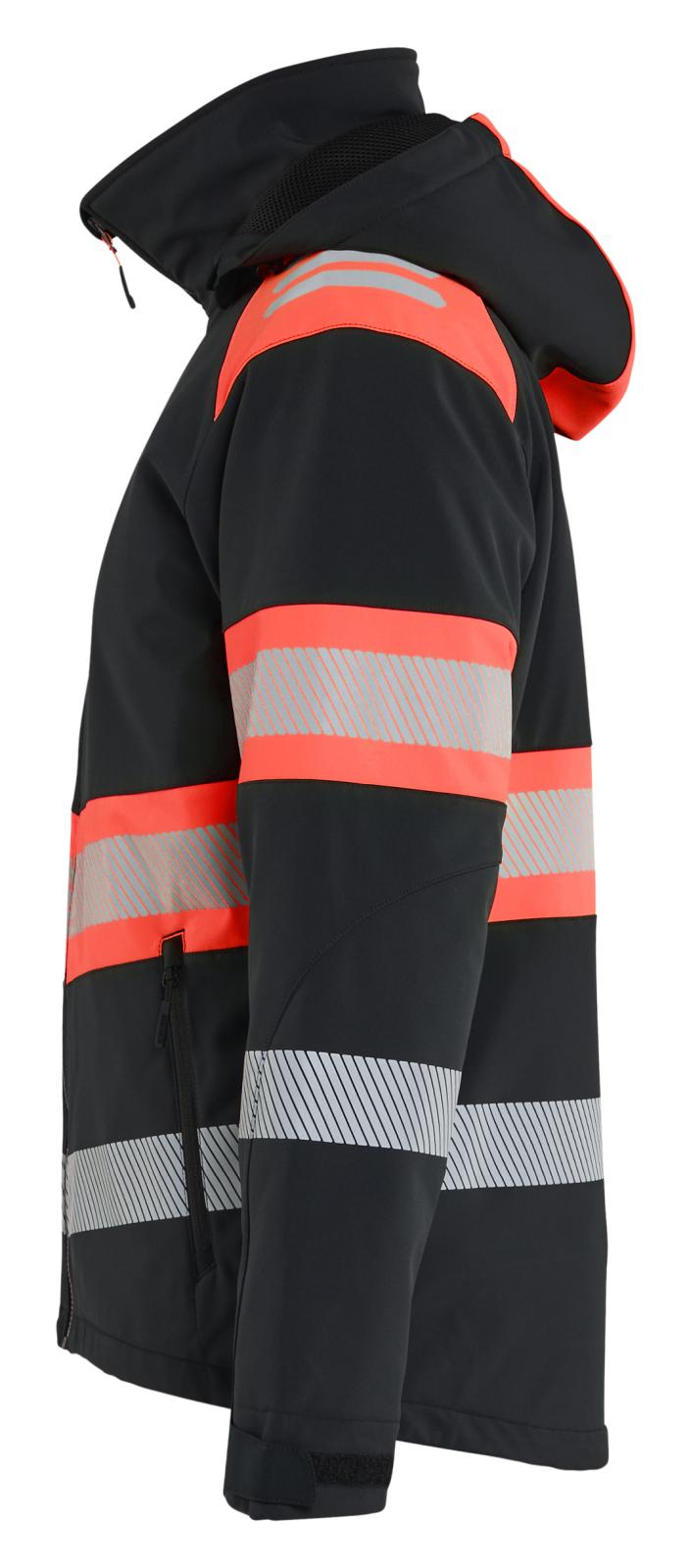 Blaklader High Vis Lichtgewicht softshell jack gevoerd high vis Jack 44892513 Lichtgewicht softshell gevoerd high vis zwart-fluo rood(9955)
