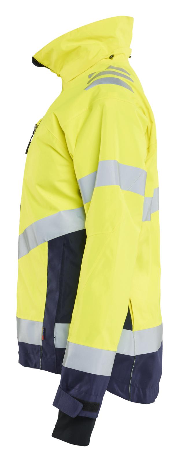 Blaklader Dames High Vis Jack 47611977 shell HiVis waterdicht winddicht fluo geel-marineblauw(3389)