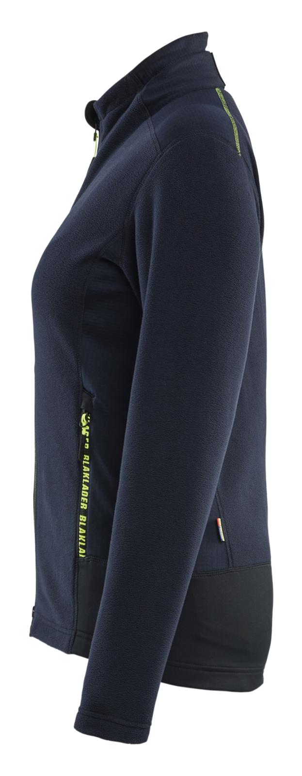 Blaklader Wind regen sneeuw Unite Dames Microfleecevest 47661010 donker marineblauw-fluo geel(8633)