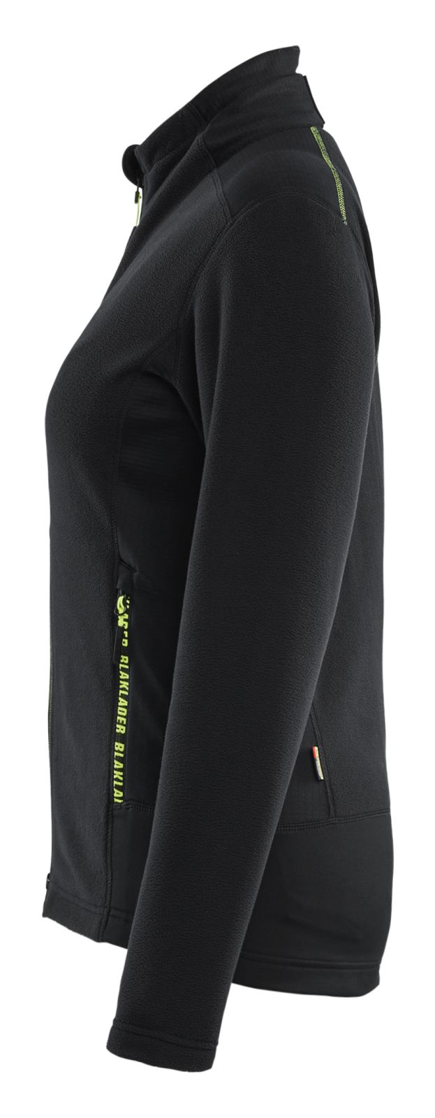 Blaklader Wind regen sneeuw Unite Dames Microfleecevest 47661010 zwart-fluo geel(9933)